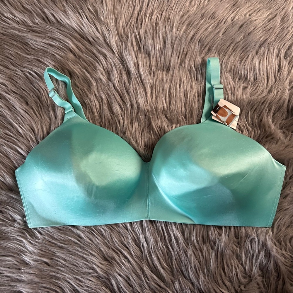 Secret Treasures Wirefree Bonded Back Bra Womens Size 42DD Blue Back Closure
